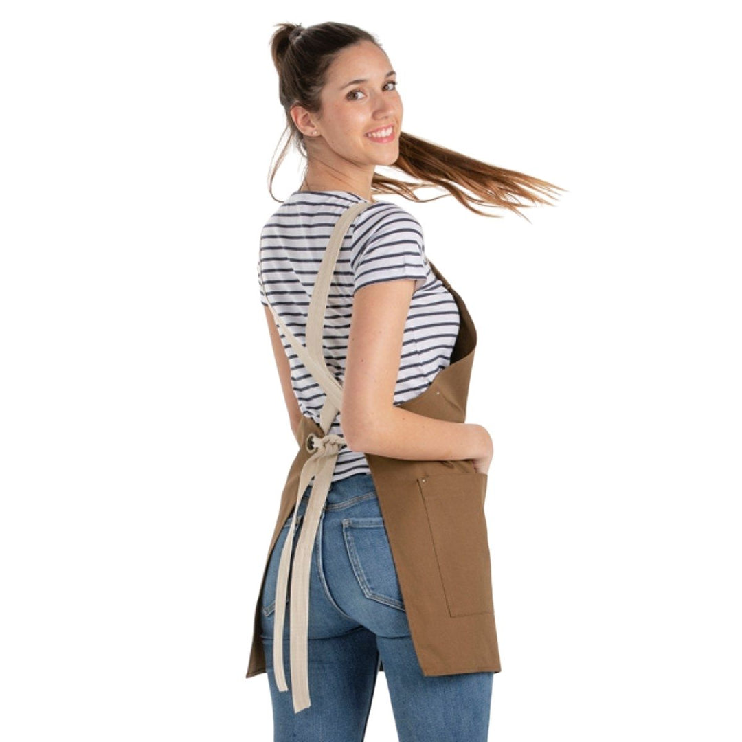 Adjustable professional apron with cross straps for waitresses