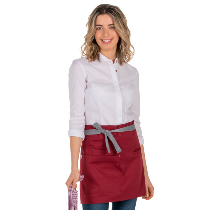 Burgundy Short Apron Pockets