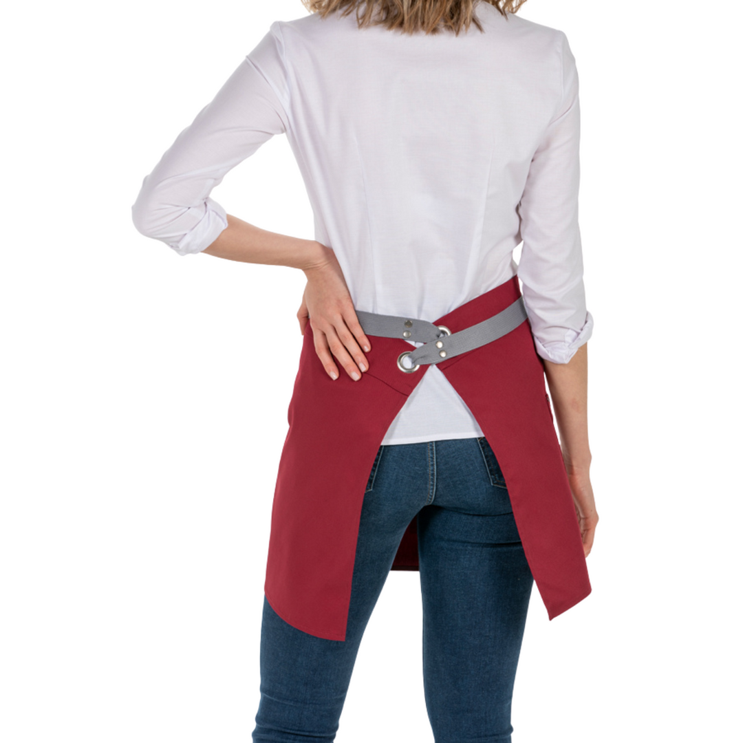 Burgundy Short Apron Pockets