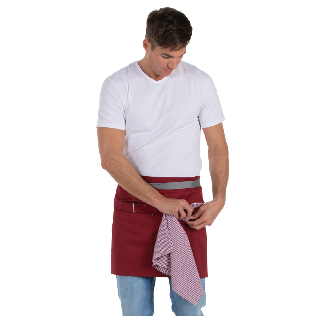 Burgundy Short Apron Pockets