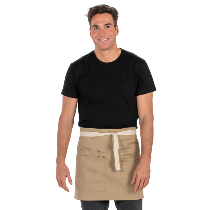 Beige Short Apron Pockets