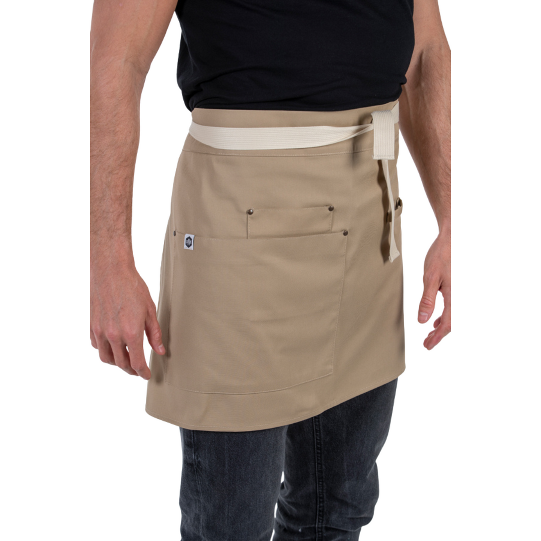 Beige Short Apron Pockets