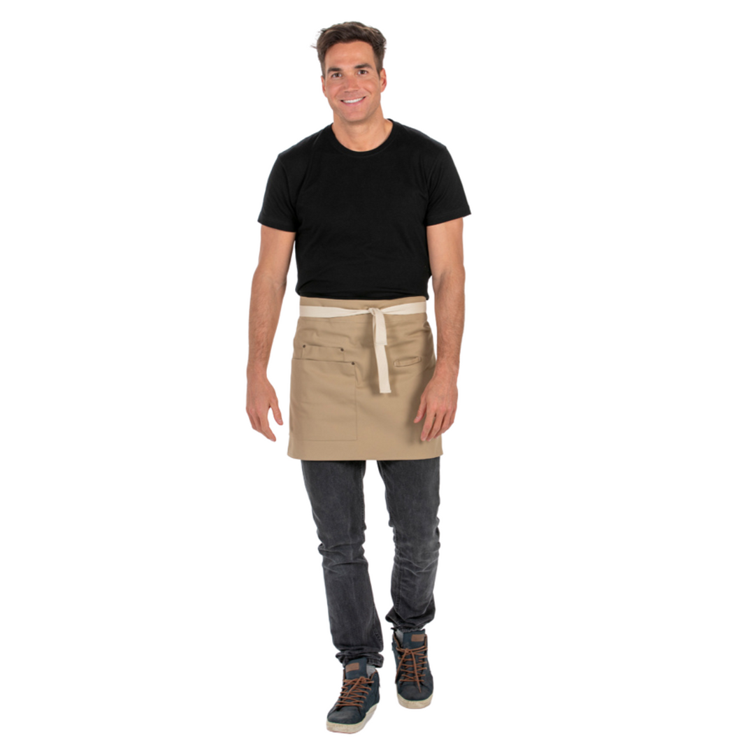 Beige Short Apron Pockets