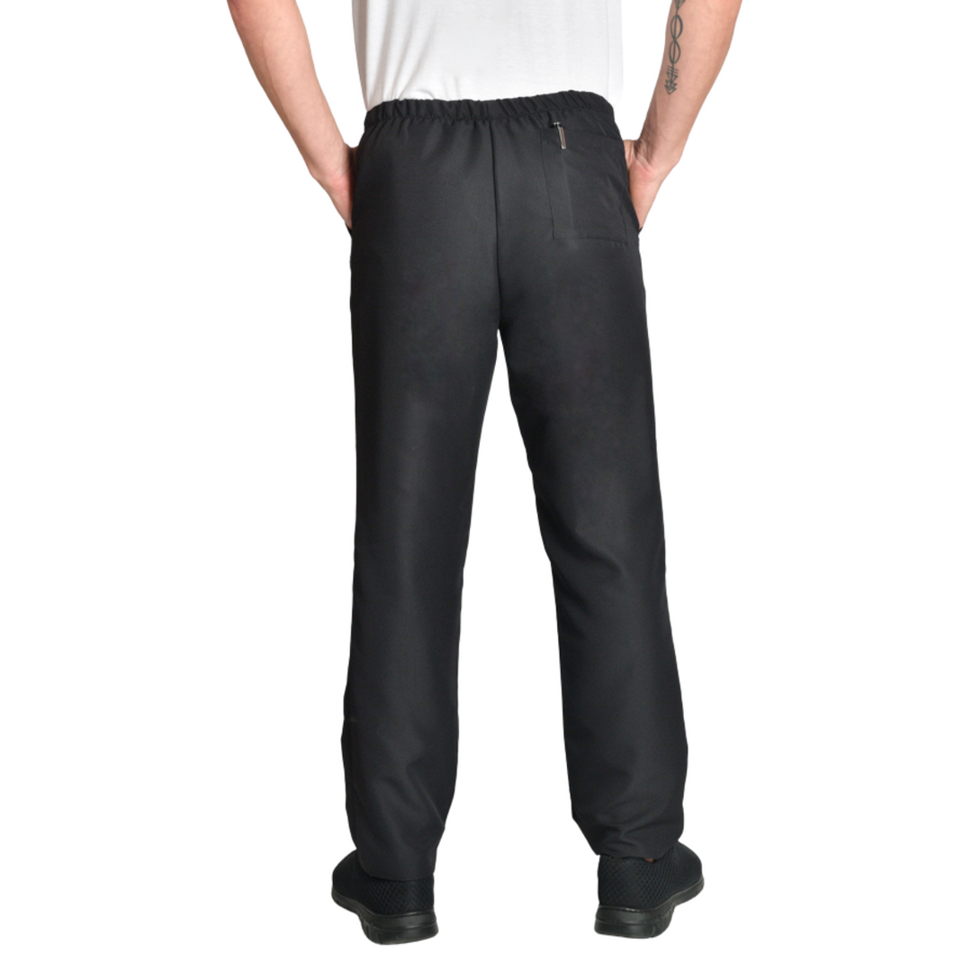 Black Microfiber Pants with Drawstring