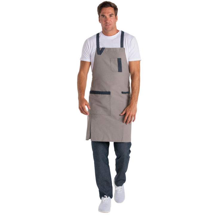 Beige Bib Apron Positive Cross