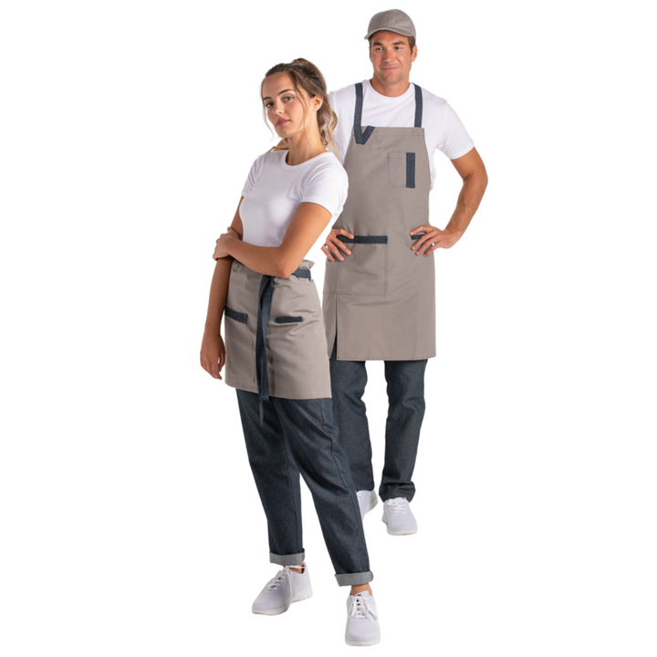 Beige Bib Apron Positive Cross