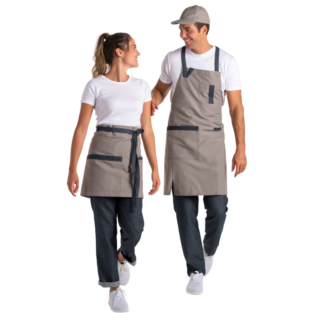 Beige Bib Apron Positive Cross