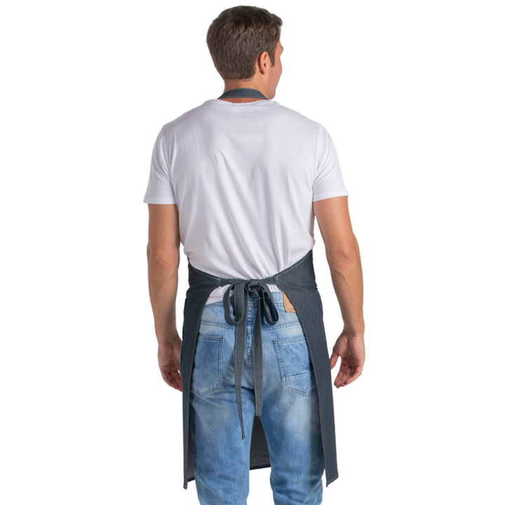 Denim Bib Apron Blue Check Pattern