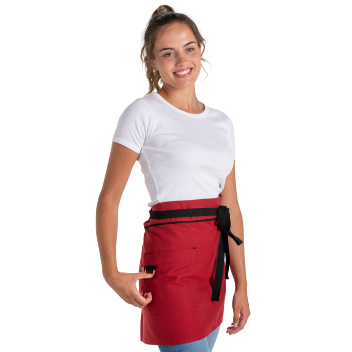 Red Short Apron Pocket Buckle