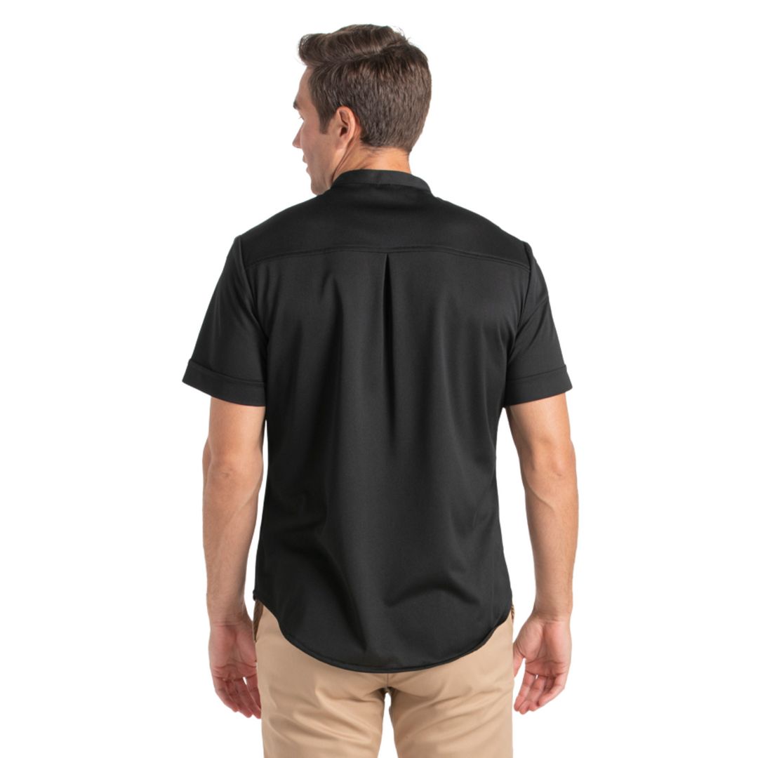 Black Granite Wood Button T-Shirt