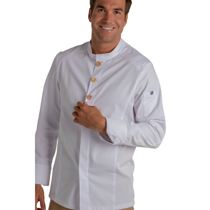 White Hospitality Jacket Wooden Button