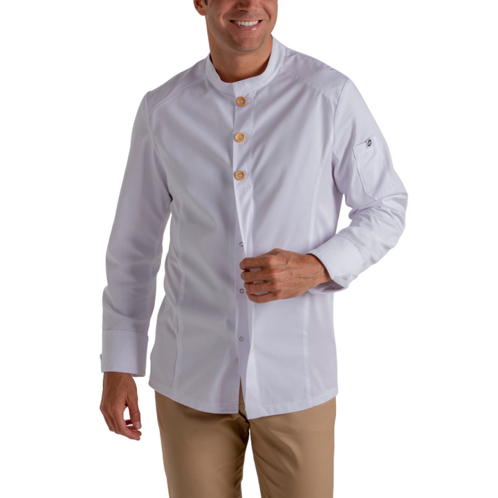 White Hospitality Jacket Wooden Button