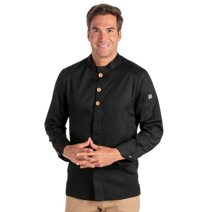 Black Hospitality Jacket Wooden Button