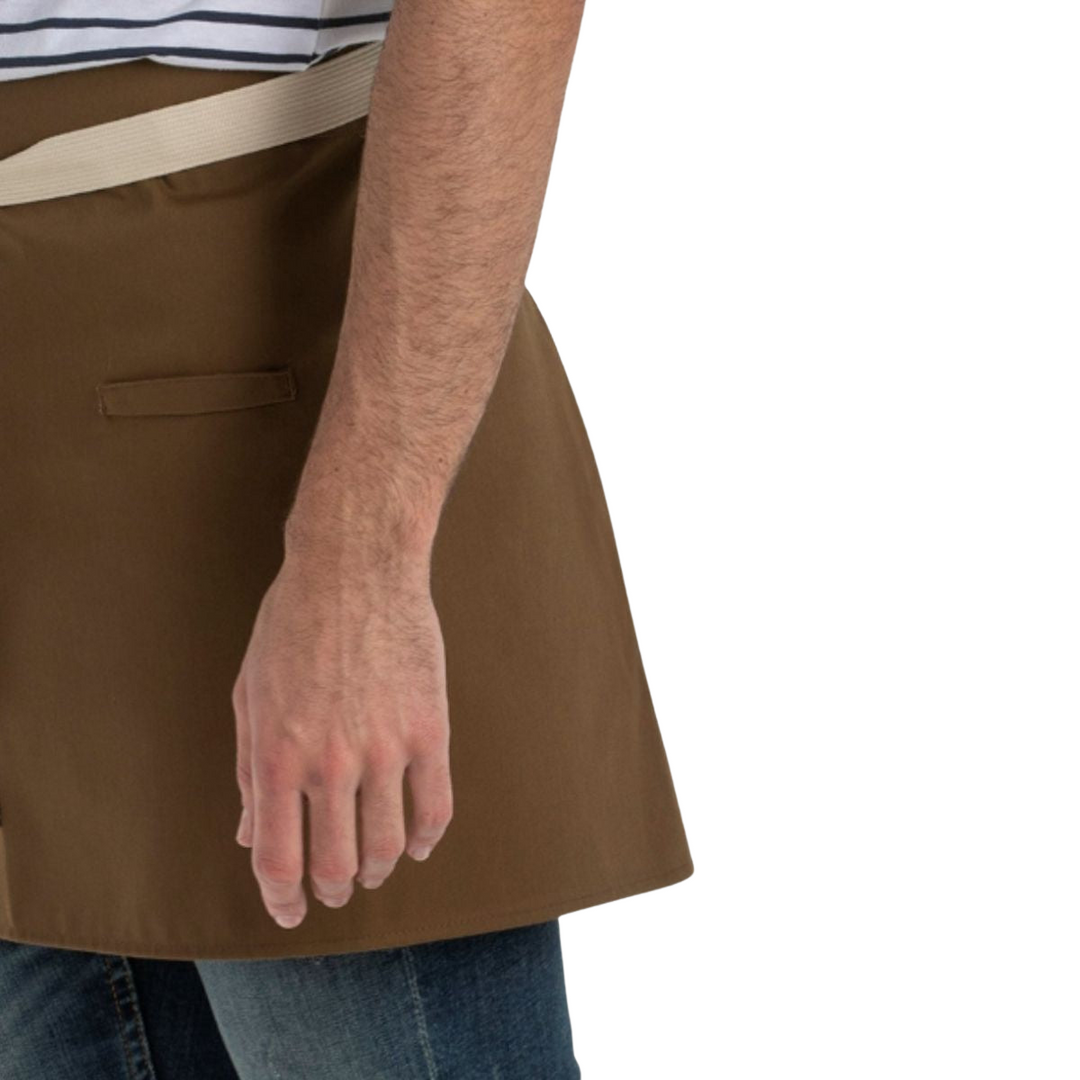 Apron Short Brown Pockets