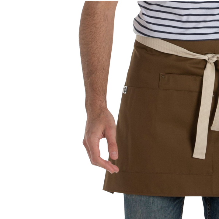 Apron Short Brown Pockets