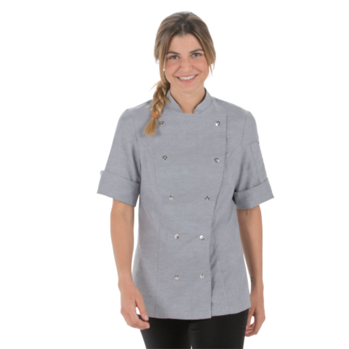 3/4 Sleeve Grey Chef Coat - Pink Ant SL