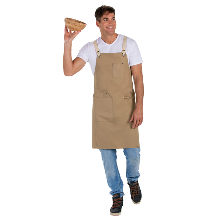 Beige Bib Apron