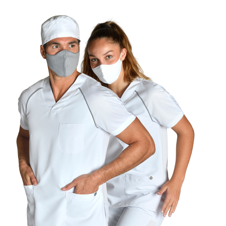 White Mesh Sanitary Tunic