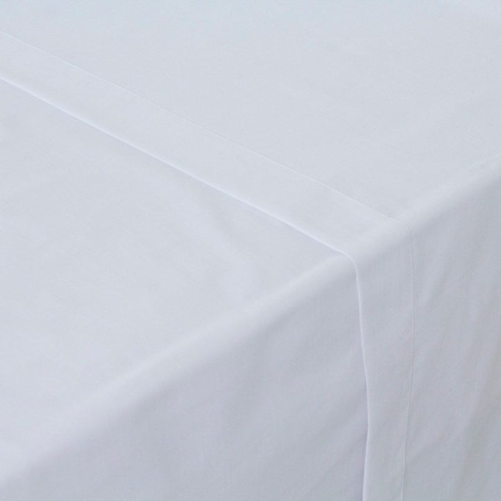 White cotton 144 thread count hotel top sheets folded in package