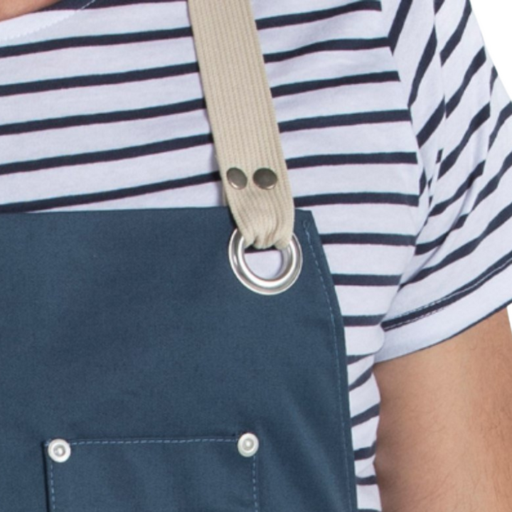 Unisex Bib Apron Unisex Dungarees Pockets Oil Blue - Pink Ant SL