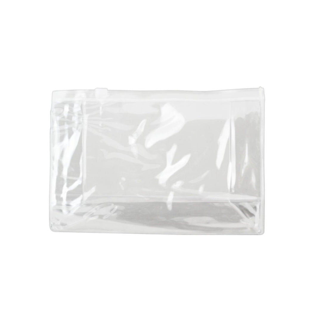 Transparent Horizontal Clipped Toilet Bag - Pink Ant SL