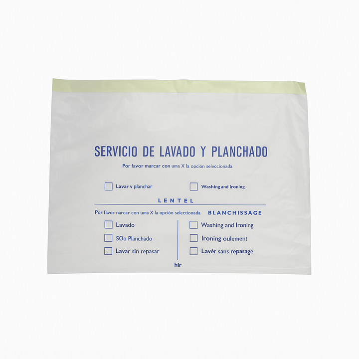 Sac à linge à fermeture automatique, idéal pour les hôtels.