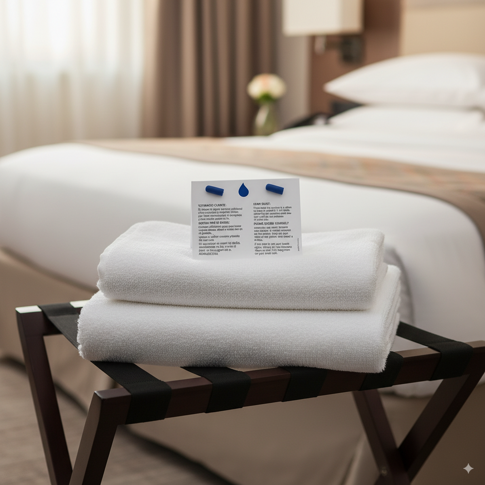 Panneau de salle de bain en PVC avec indication de serviette pour hôtel.