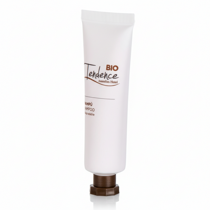 Shampoing hôtelier bio en format 30 ml.