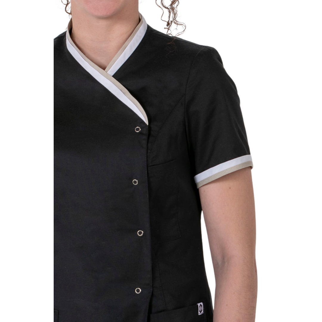Uniforme de luxe pour spa veste noire élégante pour femme
