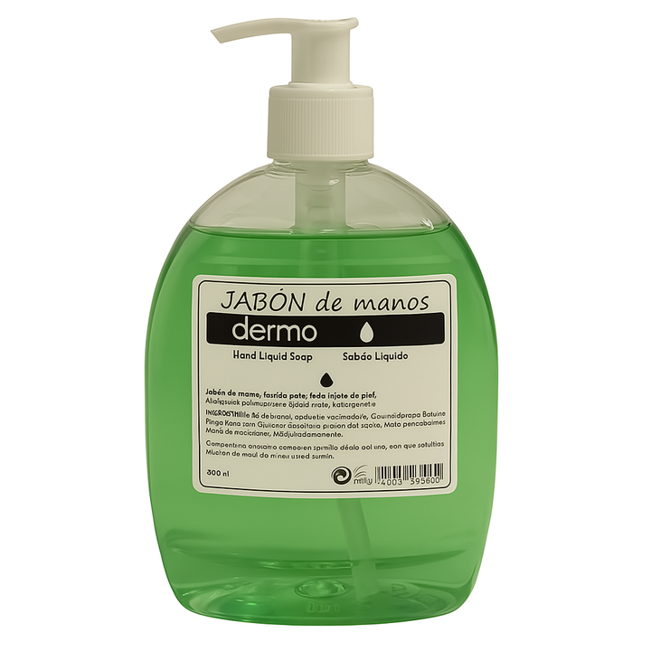 Distributeur de savon hôtelier 400 ml avec pompe distributrice, idéal pour les hôtels, les auberges et les hébergements touristiques.