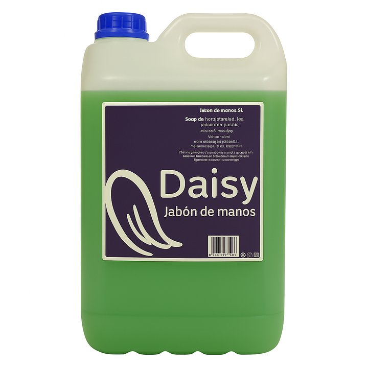 Bouteille de savon d'hôtel de 5 litres avec bouchon à vis, idéale pour un usage intensif.