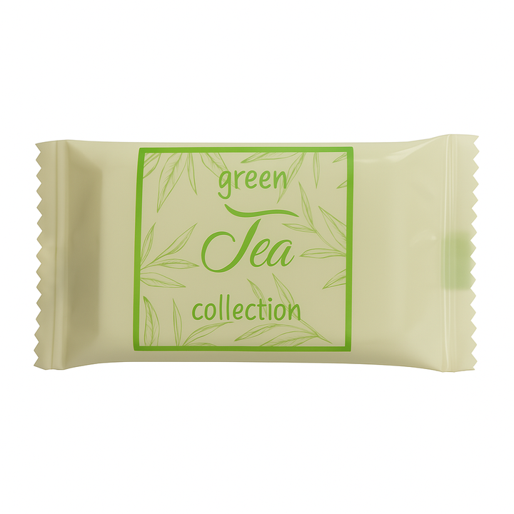 Savon d'hôtel vert 11 g en flow pack