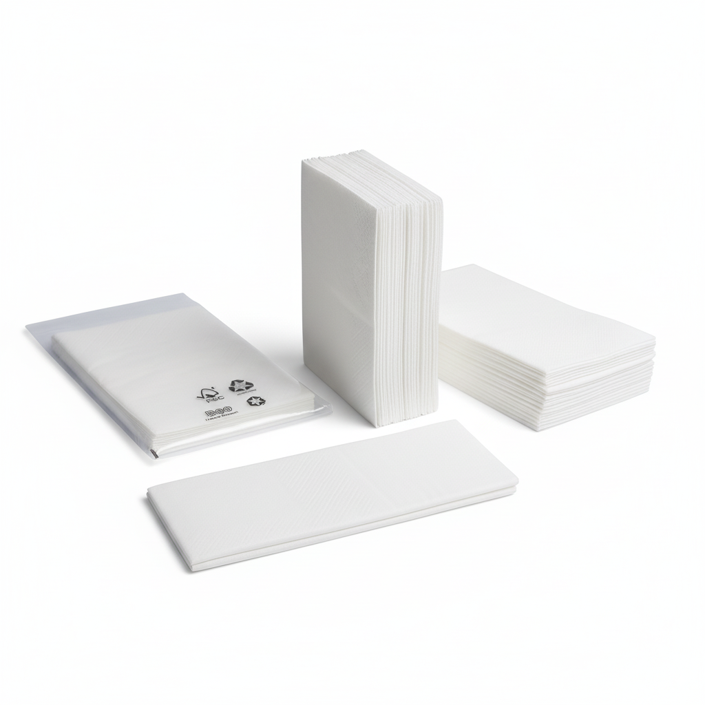 Mouchoirs jetables pour les hôtels et les appartements touristiques. Paquets de 5 unités.