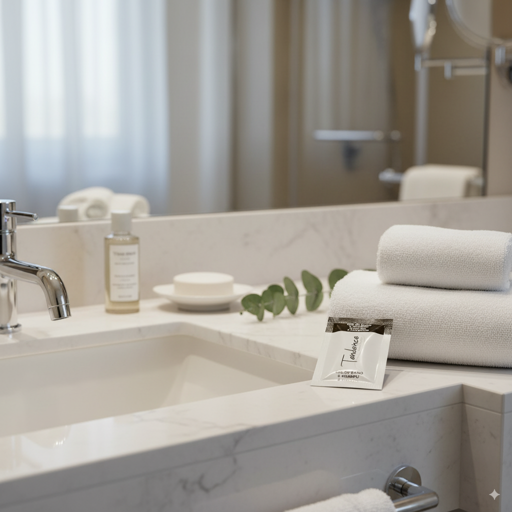 Sachets de 10 ml de gel et de shampoing pour les appartements touristiques