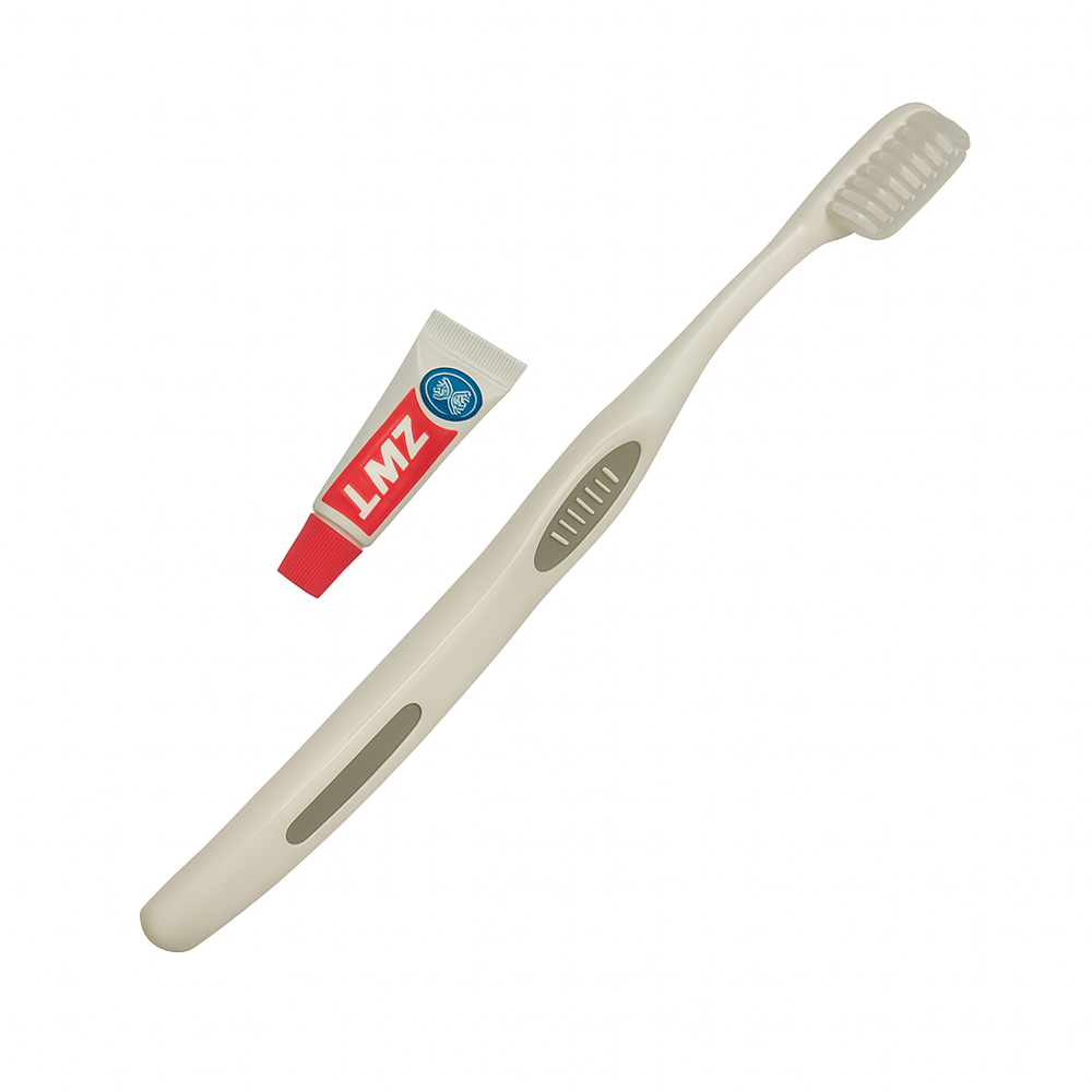 Kit dentaire hôtelier en polyéthylène translucide flow pack