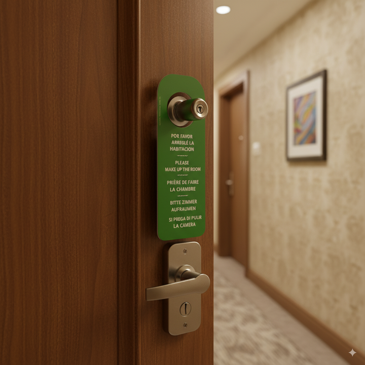 Carte de porte "Ne pas déranger" pour les hôtels, design noir et blanc