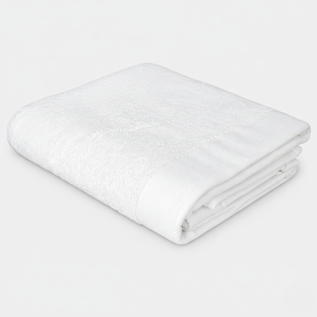 Serviette d'hôtel en coton blanc peigné de 500 grammes