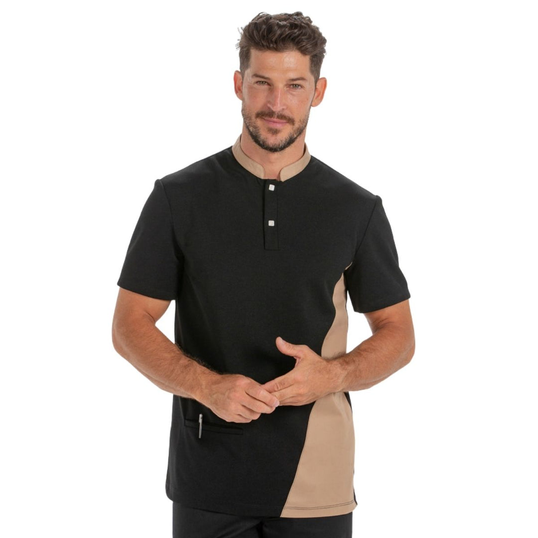 Polo Noir Homme Côtés Sable