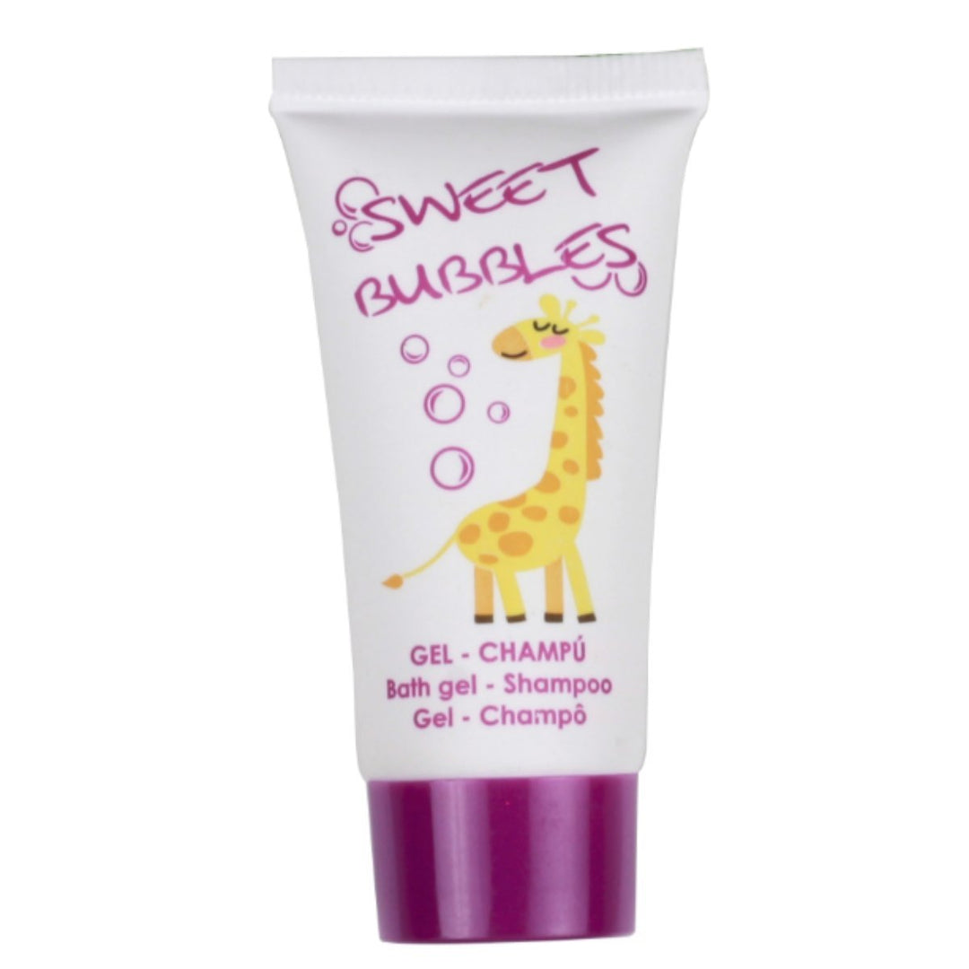 Tube Gel + Shampooing Collection Fraise Produits d'accueil pour enfants x 20 ml - Pink Ant SL