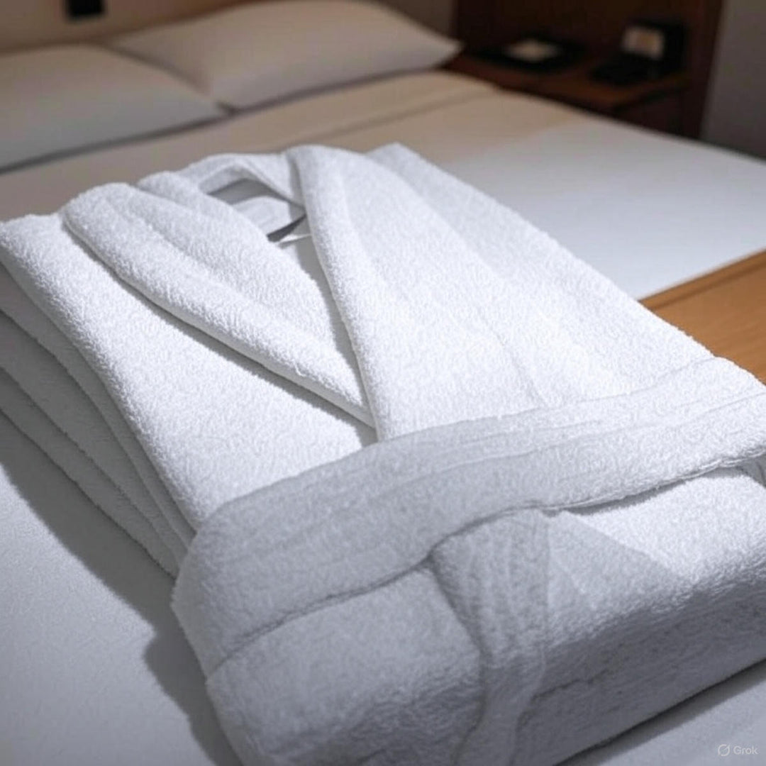 Accappatoio per hotel in cotone bianco premium