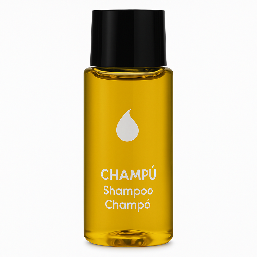 Flacone di shampoo Dreams da 20 ml trasparente con tappo a vite, ideale per i servizi di shampoo in hotel e per gli acquisti all'ingrosso.