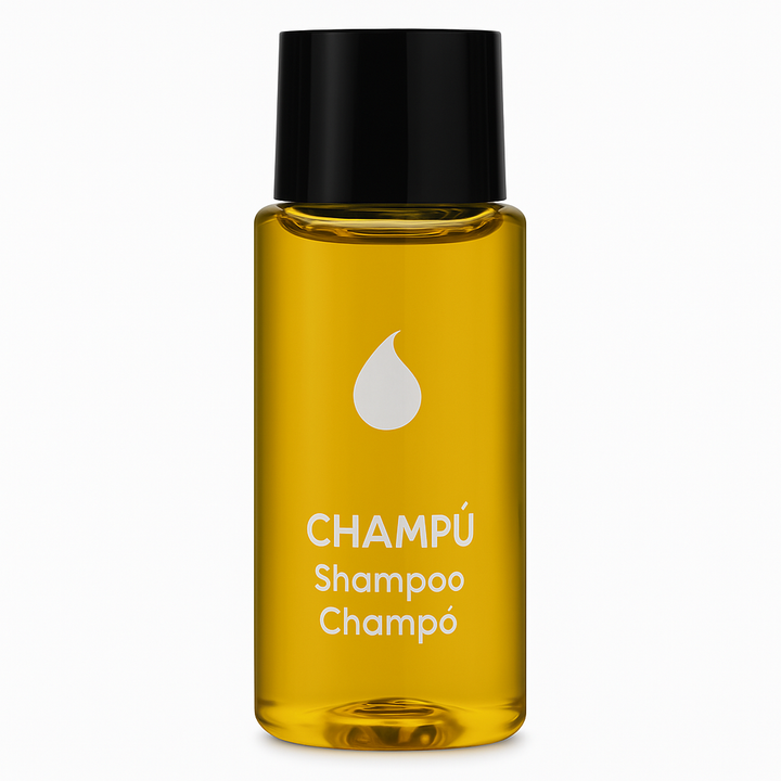 Flacone di shampoo Dreams da 20 ml trasparente con tappo a vite, ideale per i servizi di shampoo in hotel e per gli acquisti all'ingrosso.