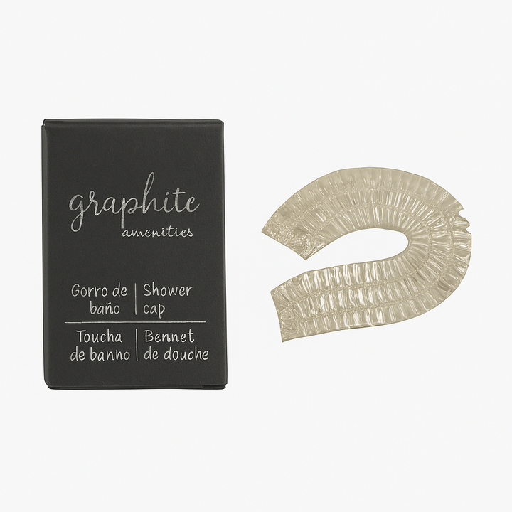 Cuffia da doccia nera in scatola di cartone nera per hotel.
