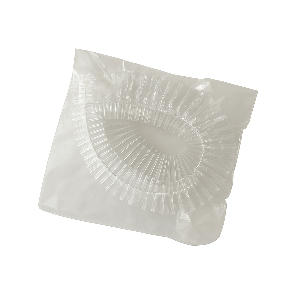 Cuffia doccia classica in confezione flow per hotel.