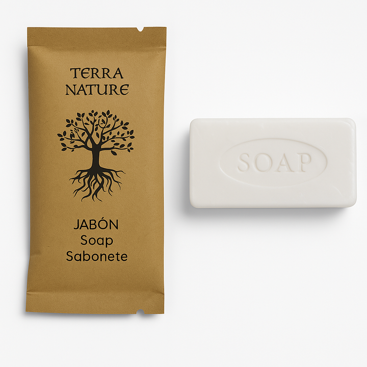 Sapone Terra 10 g in carta kraft riciclata per hotel
