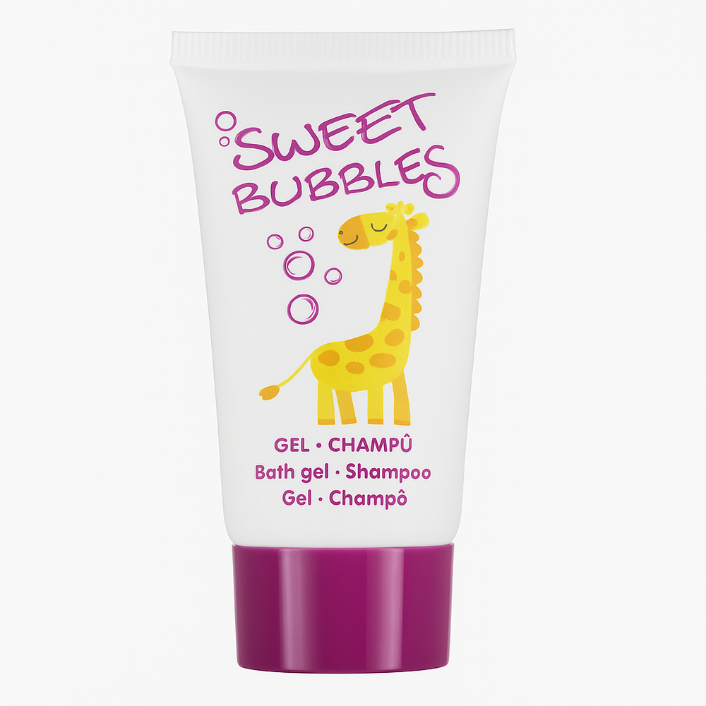 Gel hotel e shampoo per bambini al profumo di fragola tubo 20 ml