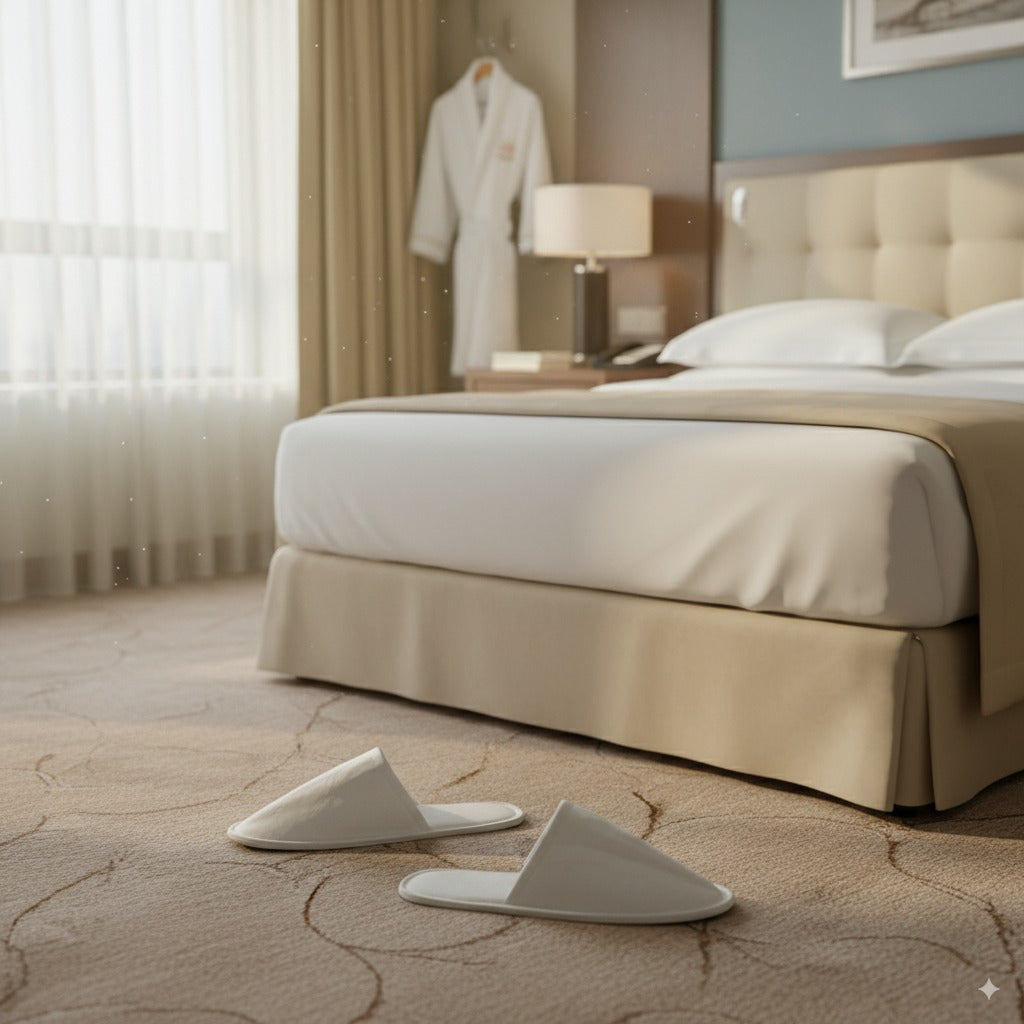 Pantofole ecologiche per hotel con tomaia e soletta in bambù