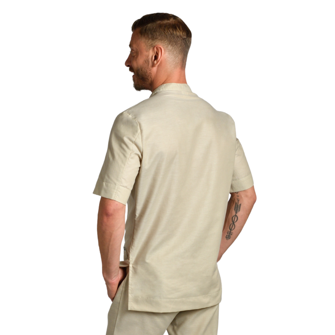 Giacca Uomo Colletto Mao Beige