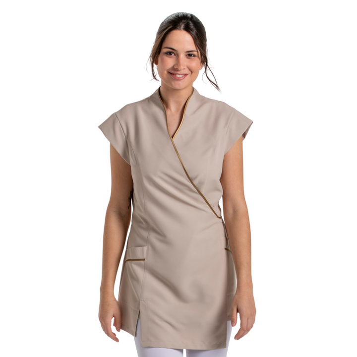 Kimono Donna Beige - Dettagli Dorati