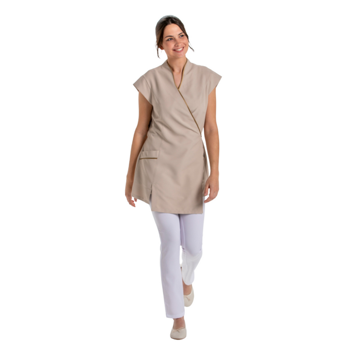 Kimono Donna Beige - Dettagli Dorati